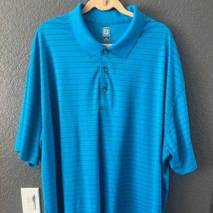 PGA Tour Golf Polo 4XL Blue with Thin Black Stripes